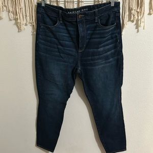 American eagle highest waist dark wash jeggings size 18 short